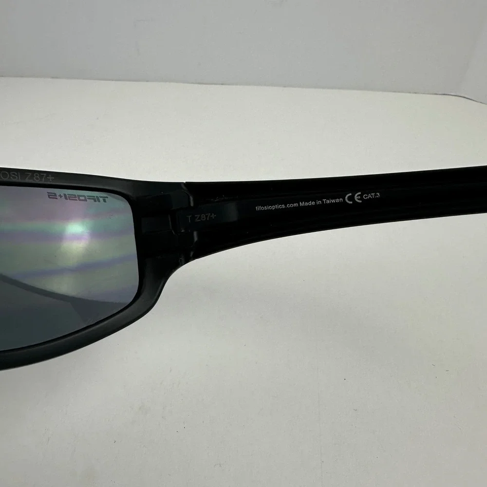 Tifosi Bronx Sunglasses Matte Black Wrap Sport Safety Glasses Z87+ Case Pouch